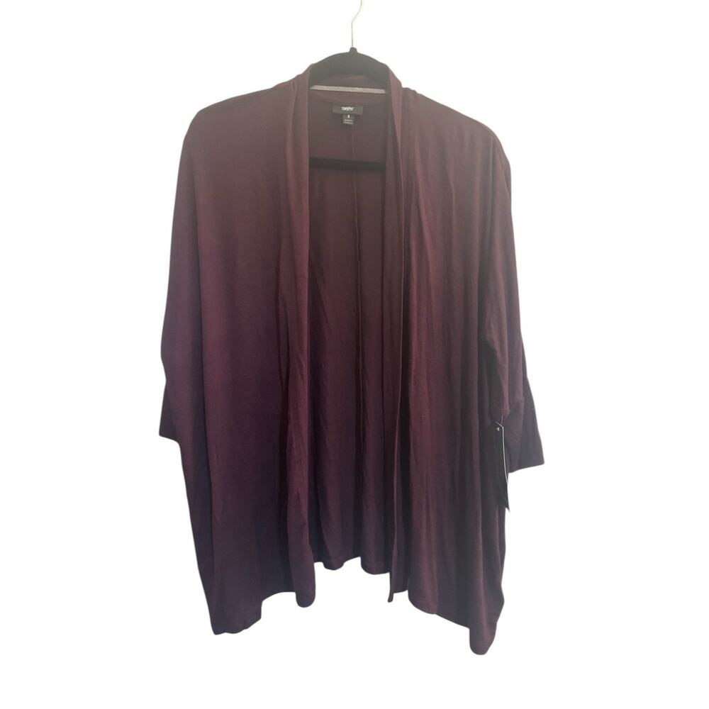 NWT Mossimo Women’s Small Cardigan Maroon Open Front Drape Lightweight #6066